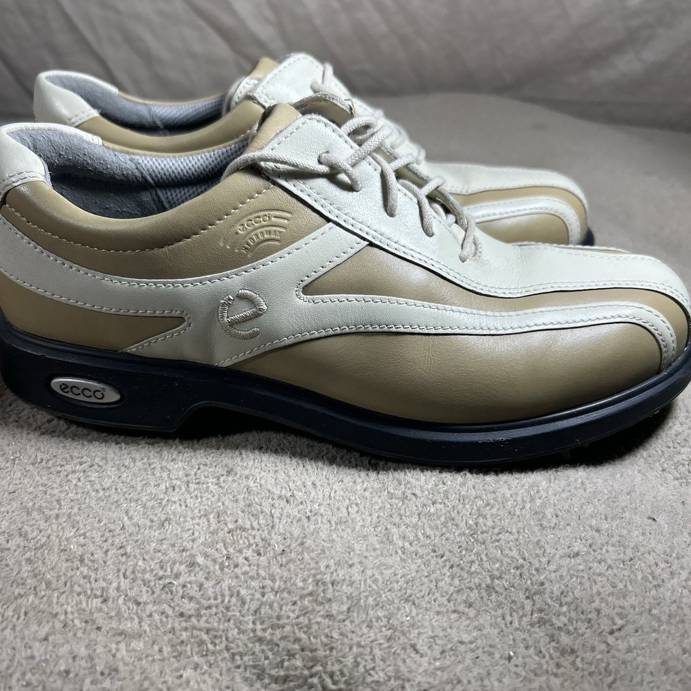 ECCO Hydromax Beige/ Tan Leather Women's Golf Shoes Size 40 EU 9/9.5 US